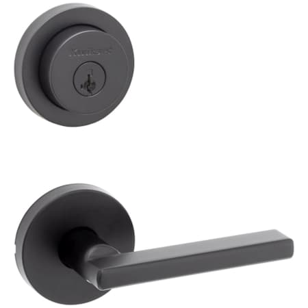 Kwikset Halifax Passage Lever Set and Single Cylinder Keyed Entry Deadbolt Combo with SmartKey from the Milan Collection Matte Black