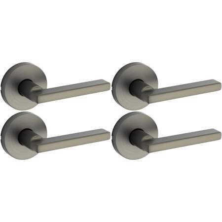 Kwikset Halifax Passage Door Lever Set with Round Rose - Pack of 4 Gun Metal