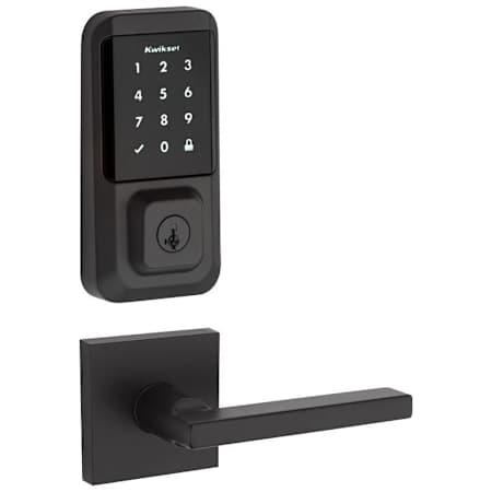 Kwikset Halifax Passage Lever and 939 Halo WiFi Enabled Deadbolt Combo Pack with SmartKey Matte Black