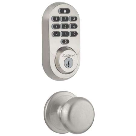 Kwikset Juno Passage Knob and 938 Halo WiFi Enabled Deadbolt Combo Pack with SmartKey Satin Nickel