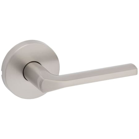 Kwikset Lisbon Passage Door Lever Set with Round Rose Satin Nickel