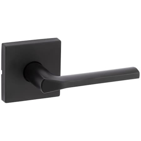 Kwikset Lisbon Passage Door Lever Set with Square Rose Matte Black