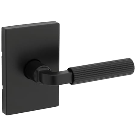 Kwikset Mirada Passage Door Lever Set with Rectangle Rose Matte Black