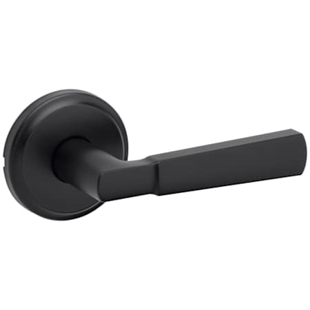Kwikset Perth Passage Door Lever Set with Round Rose Matte Black