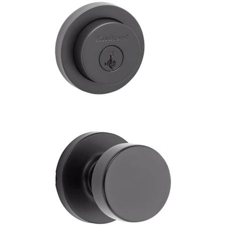 Kwikset Pismo Passage Knob Set and Single Cylinder Keyed Entry Deadbolt Combo with SmartKey from the Milan Collection Matte Black