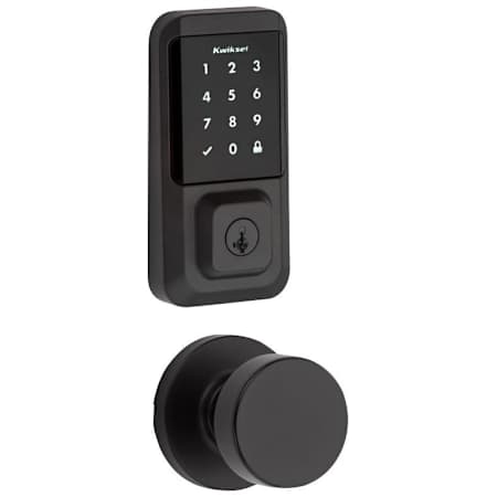 Kwikset Pismo Passage Knob and 939 Halo WiFi Enabled Deadbolt Combo Pack with SmartKey Matte Black