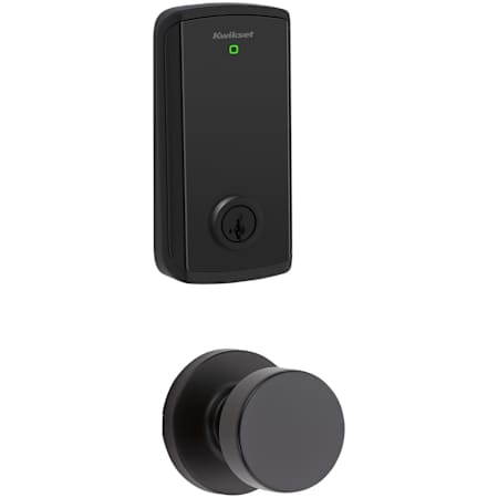 Kwikset Pismo Knob Set and Halo Electronic Touchscreen Deadbolt Combo Pack with SmartKey Matte Black