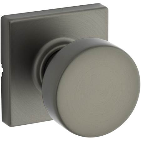 Kwikset Pismo Passage Door Knob Set with Square Rose Gun Metal