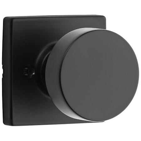 Kwikset Pismo Passage Door Knob Set with Square Rose Matte Black