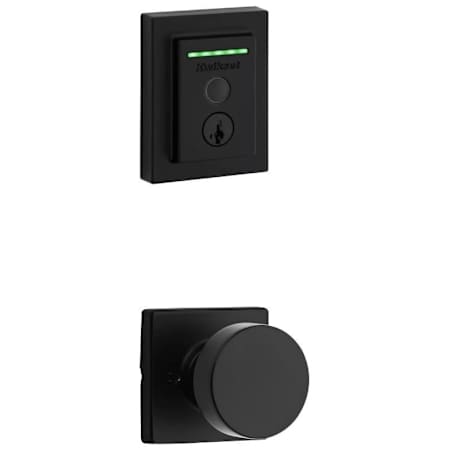 Kwikset Pismo Passage Knob and 959 Fingerprint Contemporary Halo WiFi Enabled Deadbolt Combo Pack with SmartKey Matte Black