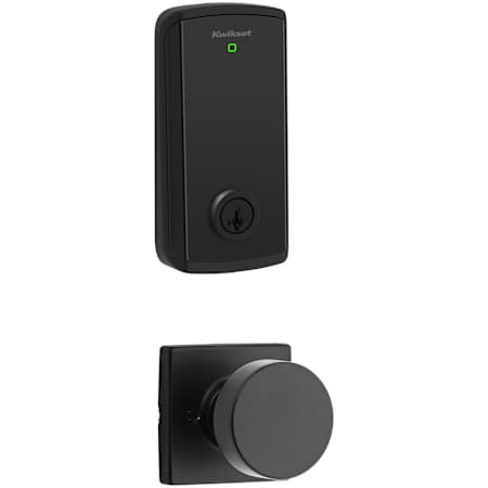 Kwikset Pismo Knob Set and Halo Electronic Touchscreen Deadbolt Combo Pack with SmartKey Matte Black