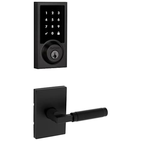 Kwikset Prava Passage Lever Set and SmartCode Electronic Touchscreen Deadbolt Combo Pack with SmartKey Matte Black