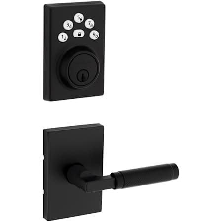 Kwikset Prava Passage Lever Set and Powerbolt Electronic Keypad Deadbolt Combo Pack with SmartKey Matte Black