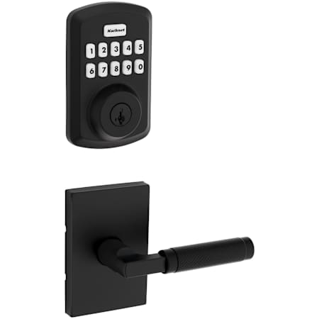 Kwikset Prava Passage Lever Set and Powerbolt Electronic Keypad Deadbolt Combo Pack with SmartKey Matte Black