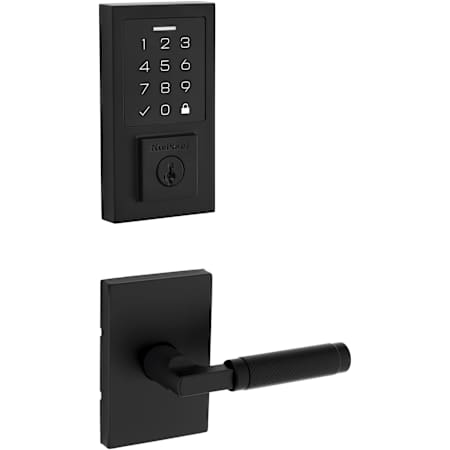 Kwikset Prava Passage Lever Set and SmartCode Electronic Touchscreen Deadbolt Combo Pack with SmartKey Matte Black
