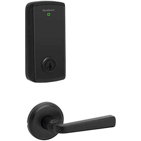Kwikset Trafford Passage Lever Set and Halo Electronic Touchscreen Deadbolt Combo Pack with SmartKey Matte Black
