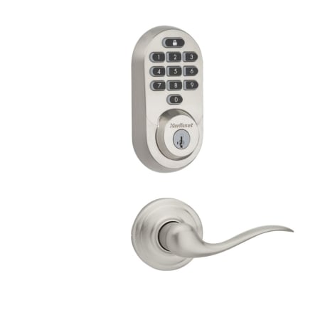Kwikset Tustin Passage Lever and 938 Halo WiFi Enabled Deadbolt Combo Pack with SmartKey Satin Nickel