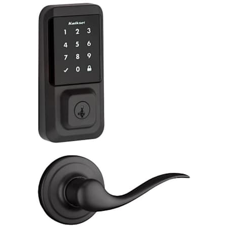 Kwikset Tustin Passage Lever and 939 Halo WiFi Enabled Deadbolt Combo Pack with SmartKey Matte Black