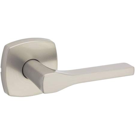 Kwikset Tripoli Passage Door Lever Set with Square Rose Satin Nickel