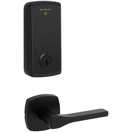 Kwikset Tripoli Passage Lever Set and Halo Electronic Touchscreen Deadbolt Combo Pack with SmartKey Matte Black