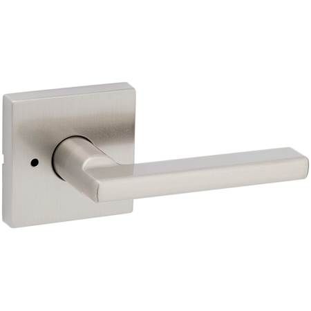 Kwikset Halifax Privacy Door Lever Set with Square Rose Satin Nickel
