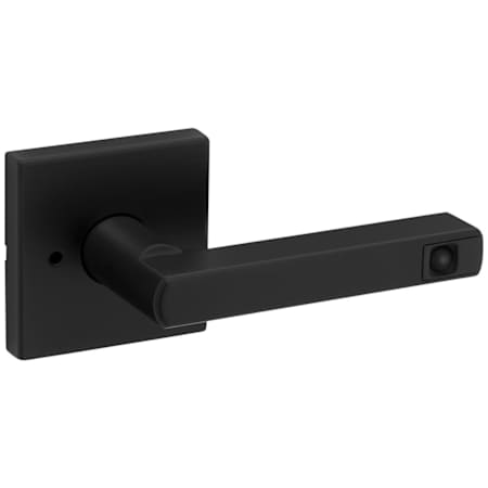 Kwikset Halifax LED Privacy Door Lever Set with Square Rose Matte Black
