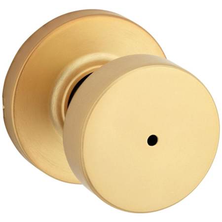 Kwikset Pismo Privacy Door Knob Set with Round Rose Satin Brass