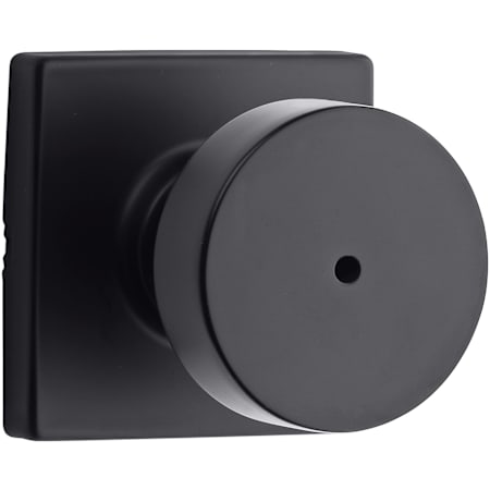 Kwikset Pismo Privacy Door Knob Set with Square Rose Matte Black