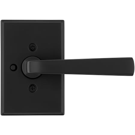 Kwikset Trafford Privacy Door Lever Set with Rectangular Rose Matte Black