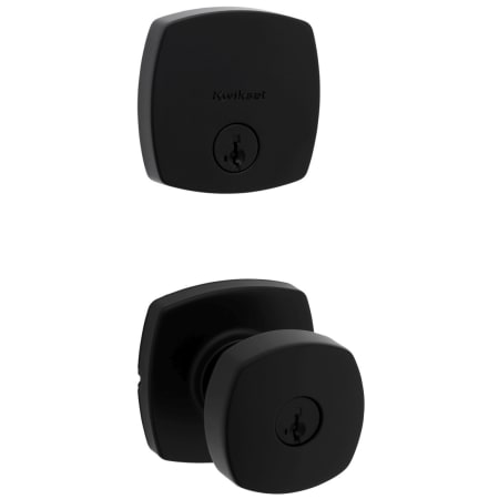 Kwikset Arroyo Single Cylinder Keyed Entry Knob Set and Deadbolt Combo with SmartKey from the Midtown Collection Matte Black