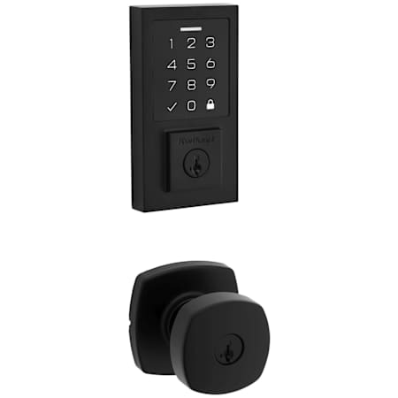 Kwikset Arroyo Keyed Entry Knob Set and Electronic Keyless Entry Deadbolt Combo Pack with SmartKey from the SmartCode Deadbolts Touchscreen Collection Matte Black
