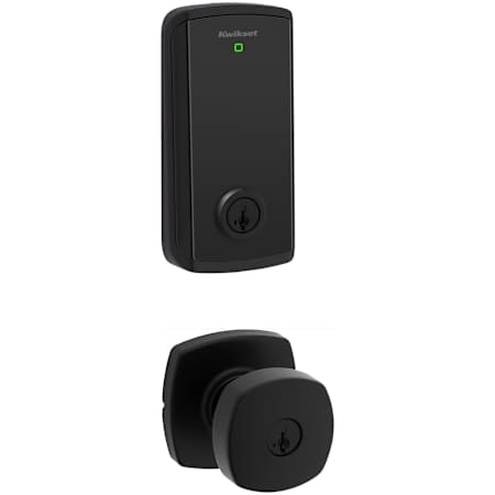 Kwikset Arroyo Single Cylinder Knob Set and Halo Electronic Touchscreen Deadbolt Combo Pack with SmartKey Matte Black
