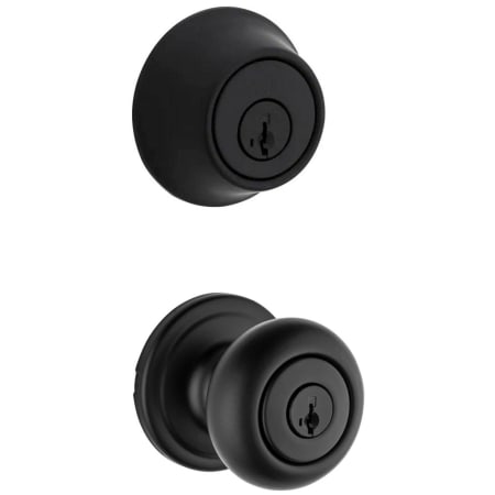 Kwikset Hancock Single Cylinder Keyed Entry Knob Set and Deadbolt Combo with SmartKey from the 660 Series Matte Black