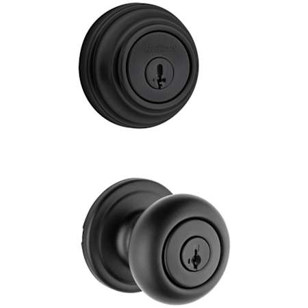 Kwikset Hancock Single Cylinder Keyed Entry Knob Set and Deadbolt Combo with SmartKey from the 980 Series Matte Black
