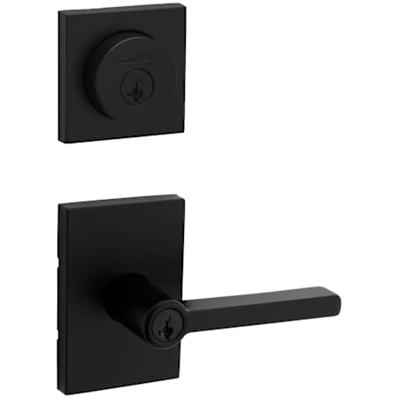 Kwikset Halifax Single Cylinder Keyed Entry Lever Set and Deadbolt Combo with SmartKey Matte Black