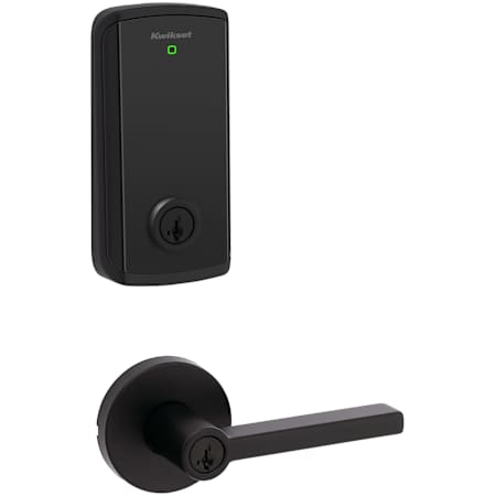 Kwikset Halifax Single Cylinder Lever Set and Halo Electronic Touchscreen Deadbolt Combo Pack with SmartKey Matte Black