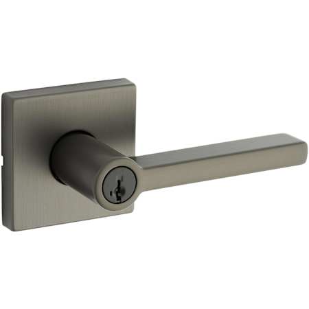 Kwikset Halifax Single Cylinder Keyed Entry Door Lever Set with Square Rose Gun Metal