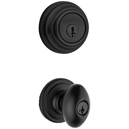 Kwikset Laurel Single Cylinder Keyed Entry Knob Set and Deadbolt Combo with SmartKey from the 980 Series Matte Black