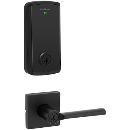 Kwikset Lisbon Single Cylinder Lever Set and Halo Electronic Touchscreen Deadbolt Combo Pack with SmartKey Matte Black