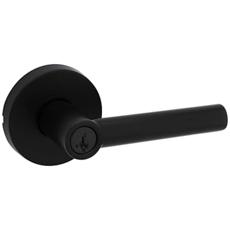 Kwikset Milan Single Cylinder Keyed Entry Door Lever Set with Round Rose and SmartKey Matte Black