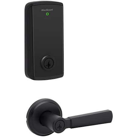 Kwikset Perth Single Cylinder Lever Set and Halo Electronic Touchscreen Deadbolt Combo Pack with SmartKey Matte Black