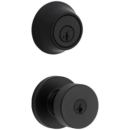Kwikset Pismo Single Cylinder Keyed Entry Knob Set and Deadbolt Combo with SmartKey from the 660 Series Matte Black