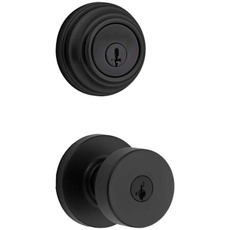 Kwikset Pismo Single Cylinder Keyed Entry Knob Set and Deadbolt Combo with SmartKey from the 980 Series Matte Black