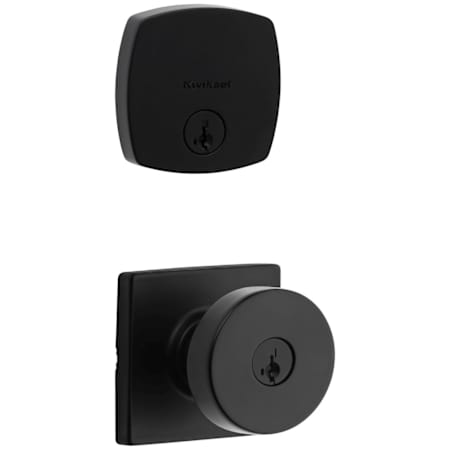 Kwikset Pismo Single Cylinder Keyed Entry Knob Set and Deadbolt Combo with SmartKey from the Midtown Collection Matte Black