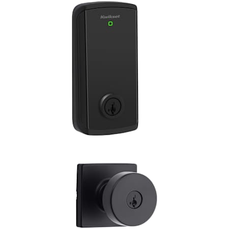 Kwikset Pismo Single Cylinder Knob Set and Halo Electronic Touchscreen Deadbolt Combo Pack with SmartKey Matte Black