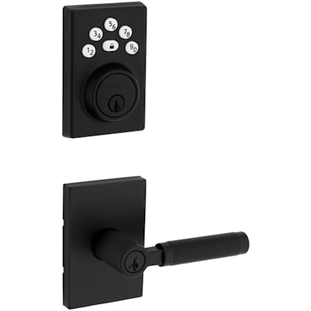 Kwikset Prava Single Cylinder Lever Set and Powerbolt Electronic Keypad Deadbolt Combo Pack with SmartKey Matte Black