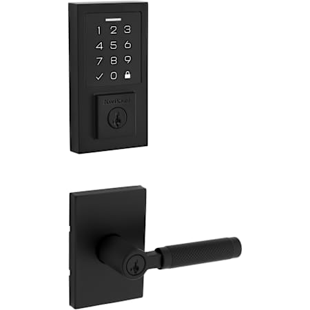 Kwikset Prava Single Cylinder Lever Set and SmartCode Electronic Touchscreen Deadbolt Combo Pack with SmartKey Matte Black