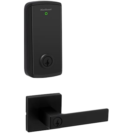 Kwikset Singapore Single Cylinder Lever Set and Halo Electronic Touchscreen Deadbolt Combo Pack with SmartKey Matte Black