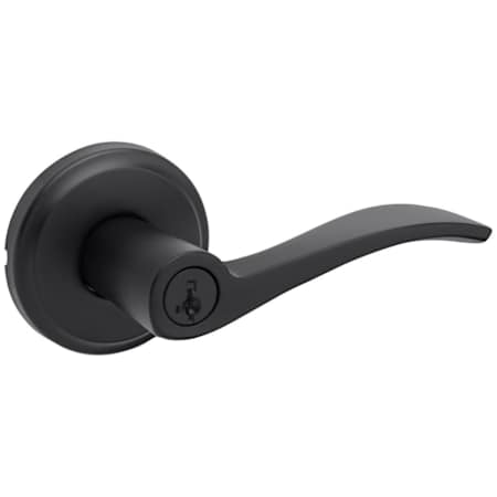 Kwikset Sedona Single Cylinder Keyed Entry Door Lever Set with Round Rose and SmartKey Matte Black
