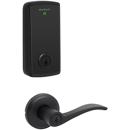 Kwikset Sedona Single Cylinder Lever Set and Halo Electronic Touchscreen Deadbolt Combo Pack with SmartKey Matte Black
